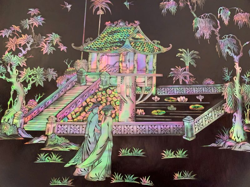 Tranh khảm chùa một cột đẹp nổi bật nhiều ý nghĩa