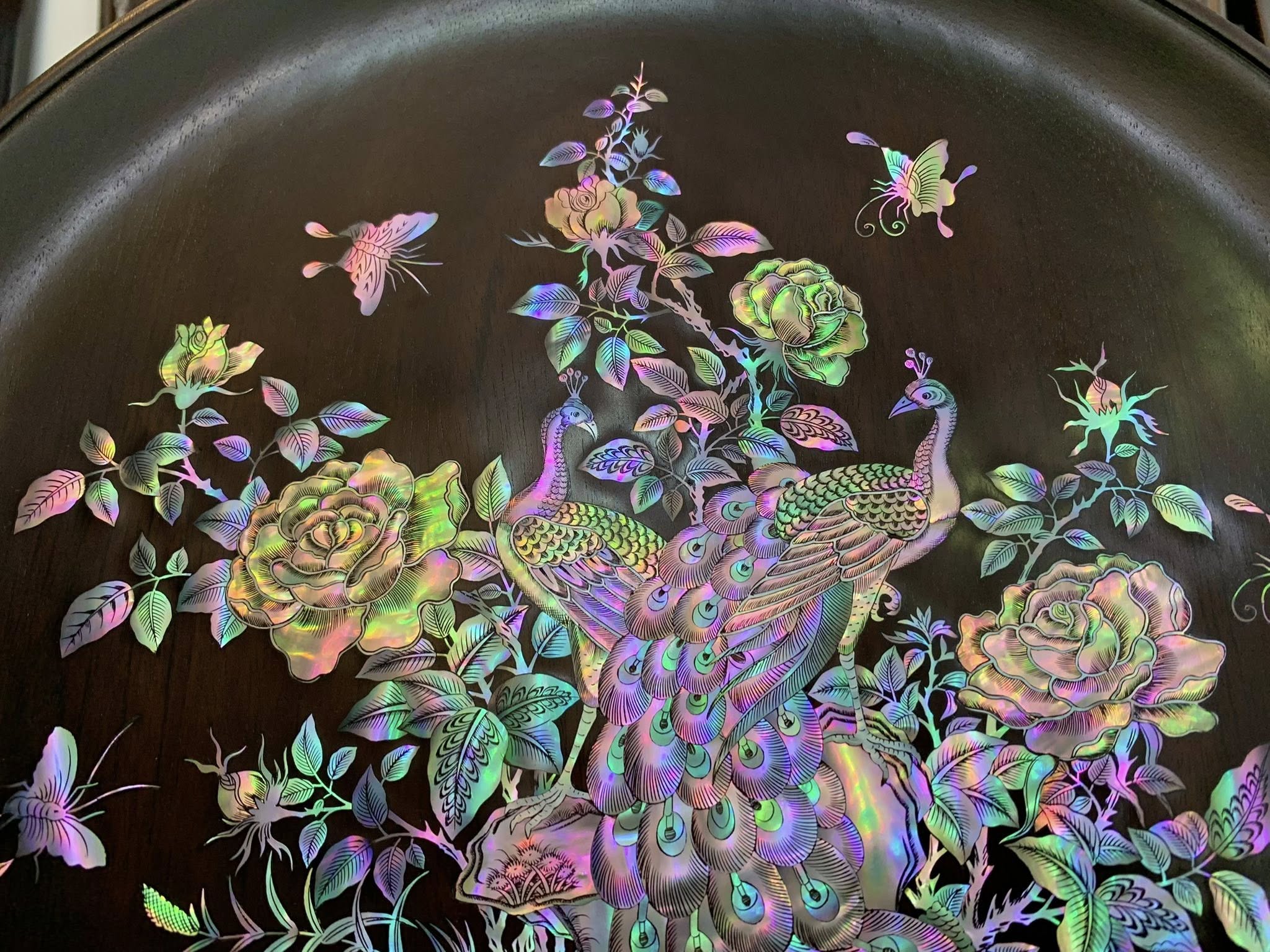 tranh phu thê đĩa khảm ốc đỏ lửa đẹp rẻ 22