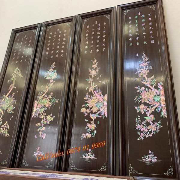 Bộ tranh tứ quý khảm ốc hàng đẹp